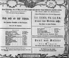 Theaterzettel (Oper und Burgtheater in Wien) 18060313 Seite: 1