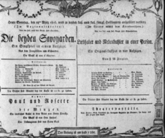 Theaterzettel (Oper und Burgtheater in Wien) 18060323 Seite: 1