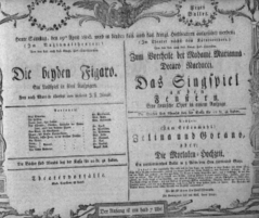 Theaterzettel (Oper und Burgtheater in Wien) 18060419 Seite: 1