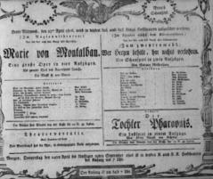 Theaterzettel (Oper und Burgtheater in Wien) 18060423 Seite: 1