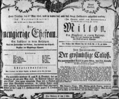 Theaterzettel (Oper und Burgtheater in Wien) 18060506 Seite: 1