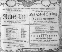 Theaterzettel (Oper und Burgtheater in Wien) 18060603 Seite: 1