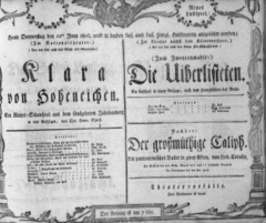 Theaterzettel (Oper und Burgtheater in Wien) 18060612 Seite: 1