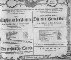 Theaterzettel (Oper und Burgtheater in Wien) 18060629 Seite: 1