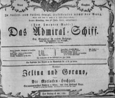 Theaterzettel (Oper und Burgtheater in Wien) 18060705 Seite: 1
