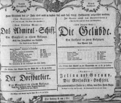 Theaterzettel (Oper und Burgtheater in Wien) 18060709 Seite: 1