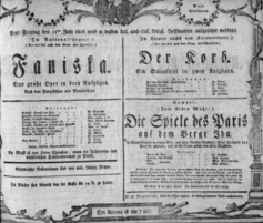 Theaterzettel (Oper und Burgtheater in Wien) 18060711 Seite: 1