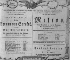 Theaterzettel (Oper und Burgtheater in Wien) 18060913 Seite: 1