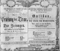 Theaterzettel (Oper und Burgtheater in Wien) 18060919 Seite: 1