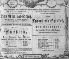 Theaterzettel (Oper und Burgtheater in Wien) 18060921 Seite: 1