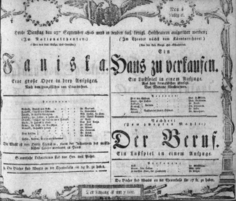 Theaterzettel (Oper und Burgtheater in Wien) 18060923 Seite: 1