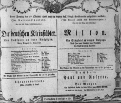 Theaterzettel (Oper und Burgtheater in Wien) 18061003 Seite: 1