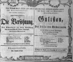 Theaterzettel (Oper und Burgtheater in Wien) 18061008 Seite: 1
