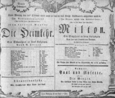 Theaterzettel (Oper und Burgtheater in Wien) 18061020 Seite: 1