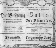 Theaterzettel (Oper und Burgtheater in Wien) 18061025 Seite: 1