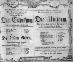 Theaterzettel (Oper und Burgtheater in Wien) 18061027 Seite: 1