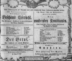 Theaterzettel (Oper und Burgtheater in Wien) 18061120 Seite: 1