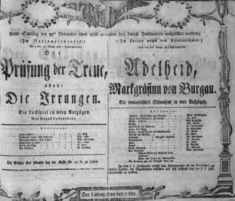 Theaterzettel (Oper und Burgtheater in Wien) 18061129 Seite: 1