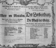 Theaterzettel (Oper und Burgtheater in Wien) 18061216 Seite: 1