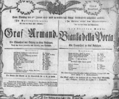 Theaterzettel (Oper und Burgtheater in Wien) 18070106 Seite: 1