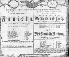 Theaterzettel (Oper und Burgtheater in Wien) 18070109 Seite: 1