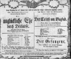 Theaterzettel (Oper und Burgtheater in Wien) 18070113 Seite: 1