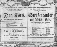 Theaterzettel (Oper und Burgtheater in Wien) 18070115 Seite: 1