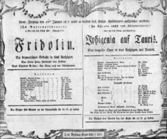 Theaterzettel (Oper und Burgtheater in Wien) 18070116 Seite: 1