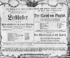 Theaterzettel (Oper und Burgtheater in Wien) 18070118 Seite: 1