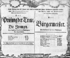 Theaterzettel (Oper und Burgtheater in Wien) 18070126 Seite: 1