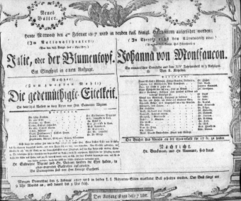 Theaterzettel (Oper und Burgtheater in Wien) 18070204 Seite: 1