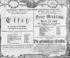 Theaterzettel (Oper und Burgtheater in Wien) 18070206 Seite: 1