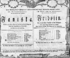 Theaterzettel (Oper und Burgtheater in Wien) 18070208 Seite: 1