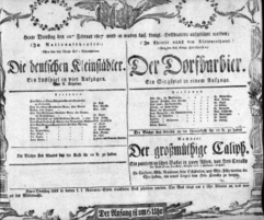 Theaterzettel (Oper und Burgtheater in Wien) 18070210 Seite: 1