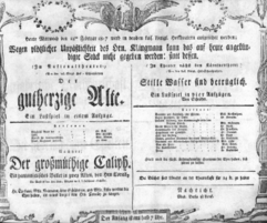 Theaterzettel (Oper und Burgtheater in Wien) 18070218 Seite: 1