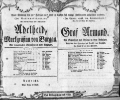 Theaterzettel (Oper und Burgtheater in Wien) 18070222 Seite: 1