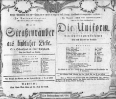 Theaterzettel (Oper und Burgtheater in Wien) 18070318 Seite: 1