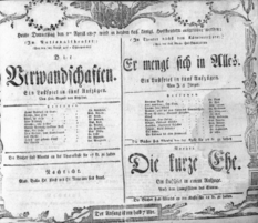 Theaterzettel (Oper und Burgtheater in Wien) 18070402 Seite: 1