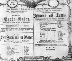 Theaterzettel (Oper und Burgtheater in Wien) 18070406 Seite: 1