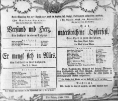Theaterzettel (Oper und Burgtheater in Wien) 18070425 Seite: 1