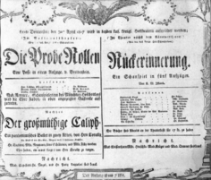 Theaterzettel (Oper und Burgtheater in Wien) 18070430 Seite: 1