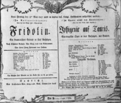 Theaterzettel (Oper und Burgtheater in Wien) 18070508 Seite: 1
