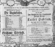 Theaterzettel (Oper und Burgtheater in Wien) 18070521 Seite: 1
