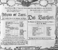 Theaterzettel (Oper und Burgtheater in Wien) 18070611 Seite: 1