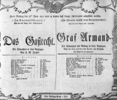Theaterzettel (Oper und Burgtheater in Wien) 18070615 Seite: 1