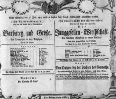 Theaterzettel (Oper und Burgtheater in Wien) 18070705 Seite: 1