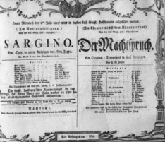 Theaterzettel (Oper und Burgtheater in Wien) 18070708 Seite: 1