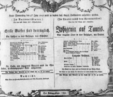 Theaterzettel (Oper und Burgtheater in Wien) 18070709 Seite: 1