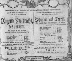Theaterzettel (Oper und Burgtheater in Wien) 18070720 Seite: 1