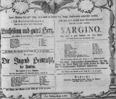 Theaterzettel (Oper und Burgtheater in Wien) 18070727 Seite: 1
